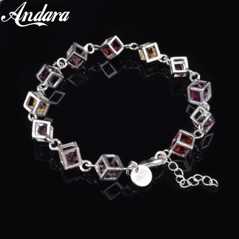 Mode-sieraden 925 Sterling Zilveren Armband Zirconia Armband Kleur Vrouw Sieraden