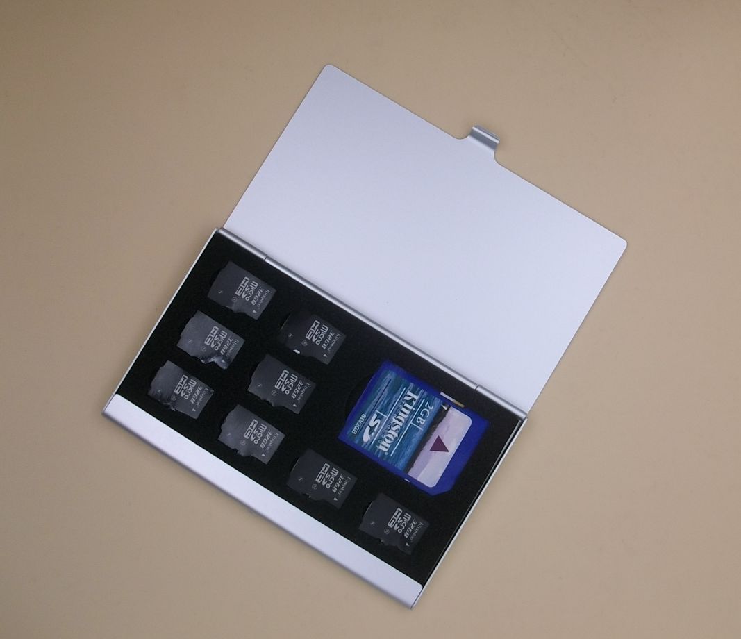 8 in 1 Portable Aluminum Micro Storage Case Protector Holder For TF HC TF MS Memory Card SIM Card