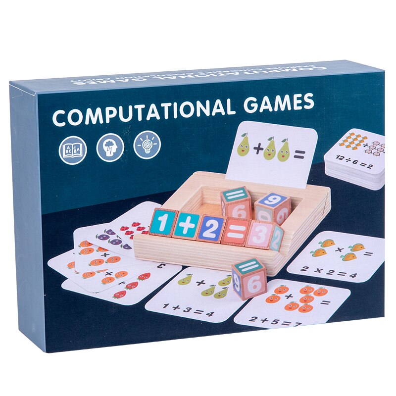 WEMMICKS Children Mathematics Arithmetic Block Set Number Cards Learning Game Math Arithmetic Teaching Aids For Toddler: Default Title