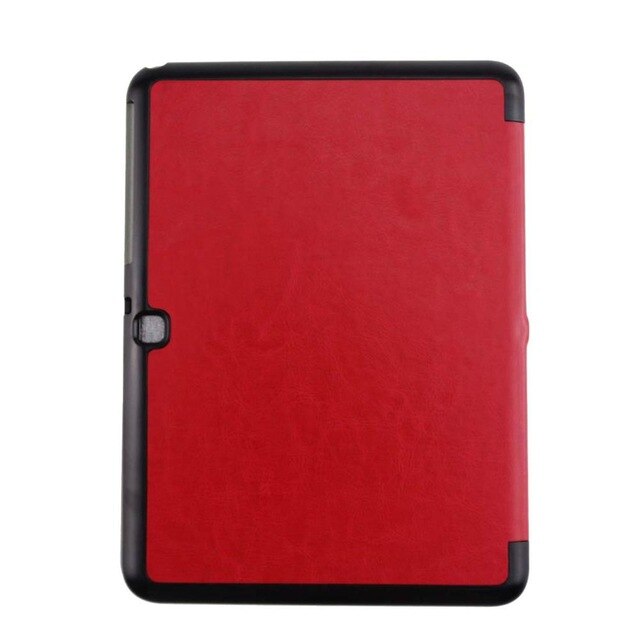 Housse de support en cuir PU pour Samsung Galaxy Tab 4 10.1 SM T530 T531 T535 housse de réveil/sommeil automatique pour tablette + film de protection + stylet: Red