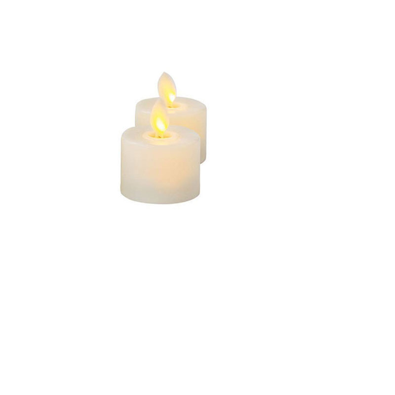 Paquete de 2 velas de luz LED con forma de vela pequeña móviles, vela de pilar sin llama blanca cálida con pilas con bombilla parpadeante de baile: white