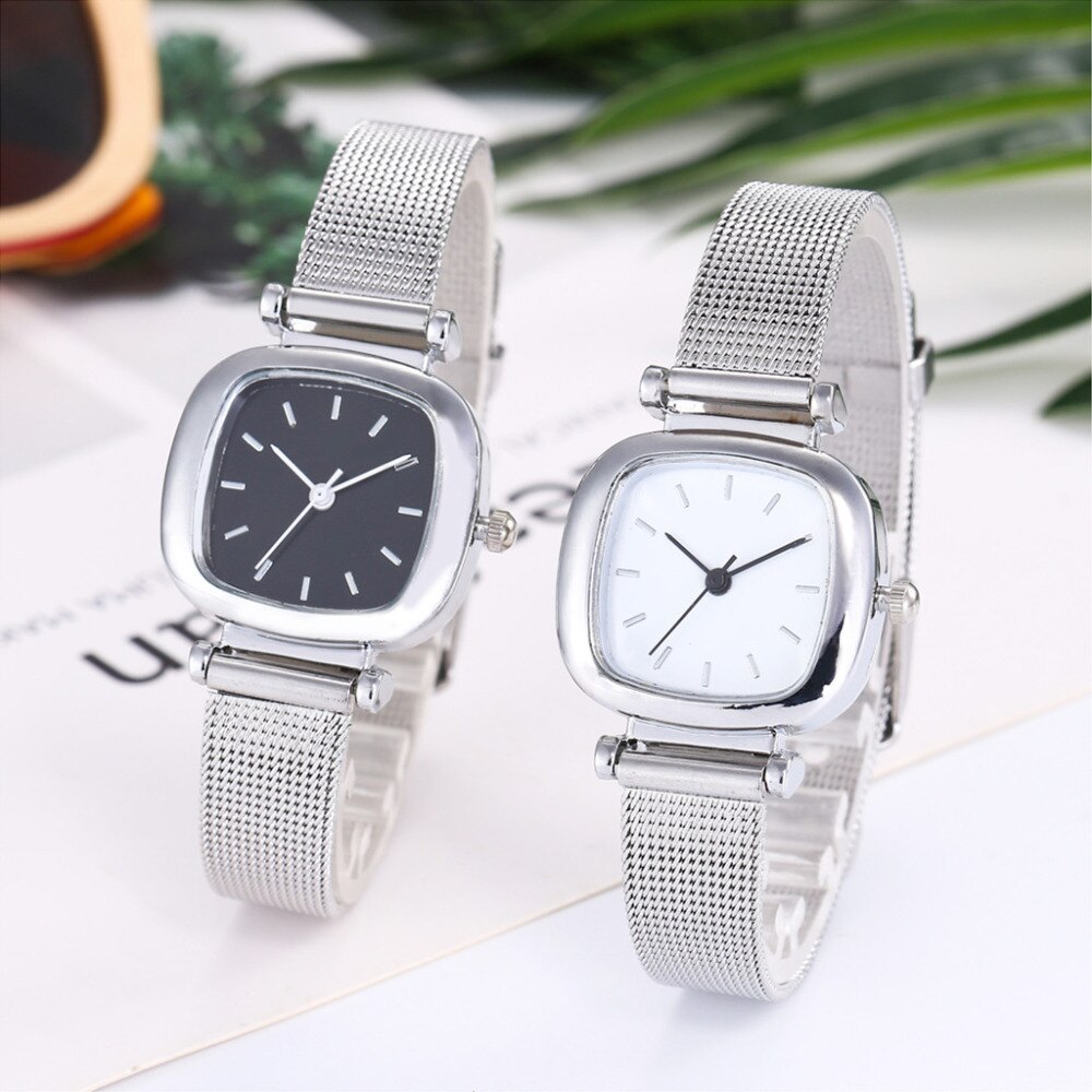 Horloge Mode Vrouwen Horloge Vierkante Roestvrij Stalen Armband Horloge Dames Quartz Horloge Klok Zegarek Damski * EEN