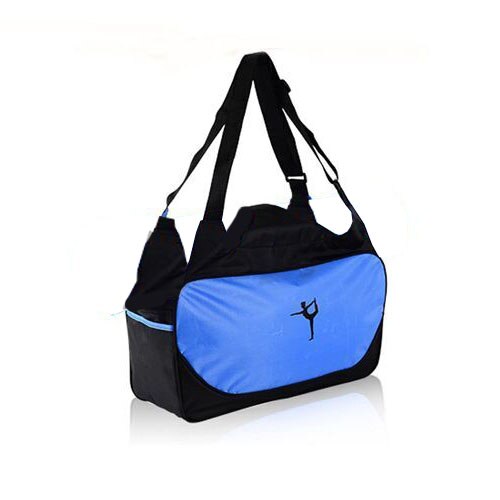 Multifunktionelt vandtæt tøj rygsæk yogamåttetaske til kvinders håndtasker fitness gym pilates rejse sports taske uden måtten: Blå farve