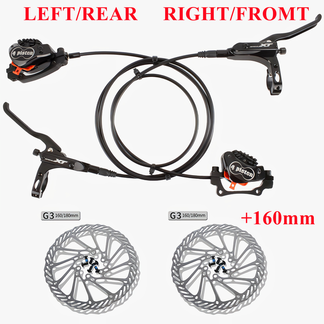 Nollställande mtb 4 kolv hydraulisk skivbroms xt med kylning full meatal pads cnc tech mineral oil broms för am enduro  e4 zee  mt200