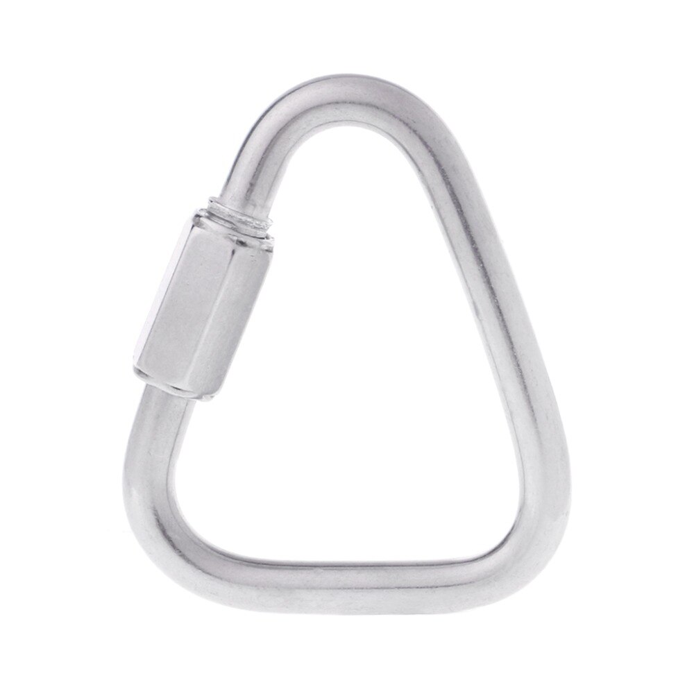 Mousqueton triangulaire à verrouillage à vis en acier inoxydable 304, mousqueton de sécurité pour équipement d&#39;escalade