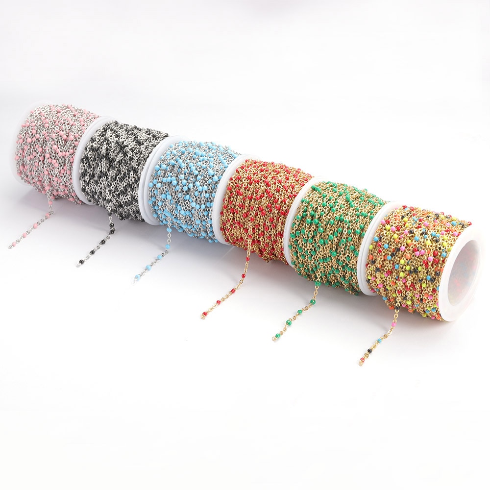 2Meter Rvs Kabel Emaille Gouden Ketting Ketting Bulk Multicolor Link Accessoires Voor Sieraden Materialen Diy