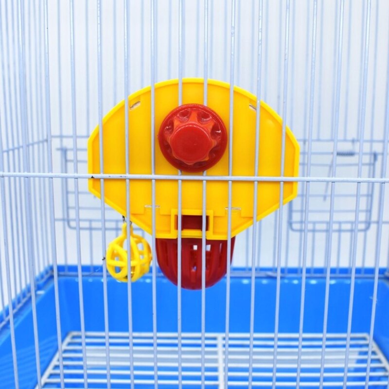 Mini basketball hoop rekvisitter sjov papegøje fugle legetøj kæledyr forsyninger parakit klokke bold tygge legetøj og mærke
