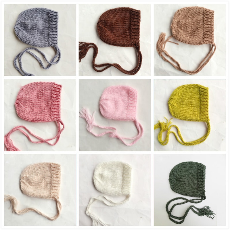 Gorro para bebê recém-nascido, chapéu macio de malha, cor sólida, infantil, menino, menina, crochê, outono, inverno, acessórios de castelo, natal