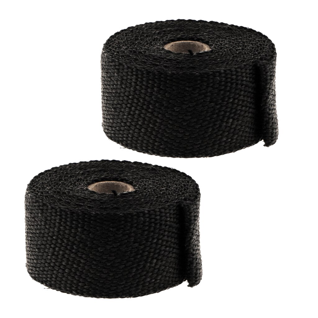 Exhaust Wrap Header Wrap Exhaust Heat Wrap Tap Kit for Car Motorcycle, 2 Rolls of 2Inch x50Ft