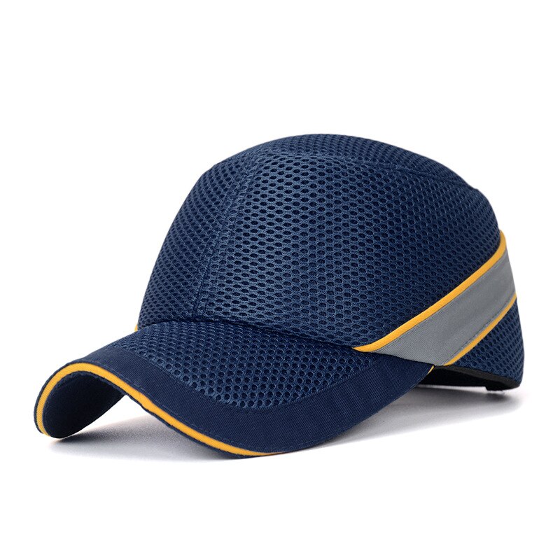 Arbejdssikkerhed bump cap baseball hat stil net klud hi-viz anti-kollision hård hat hjelm hovedbeskyttelse reparation: Dyb blå