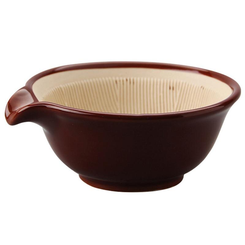 Japan Ceramic Mortar Suribachi Bowl Porcelain Ripple Ridge Bowl Tableware