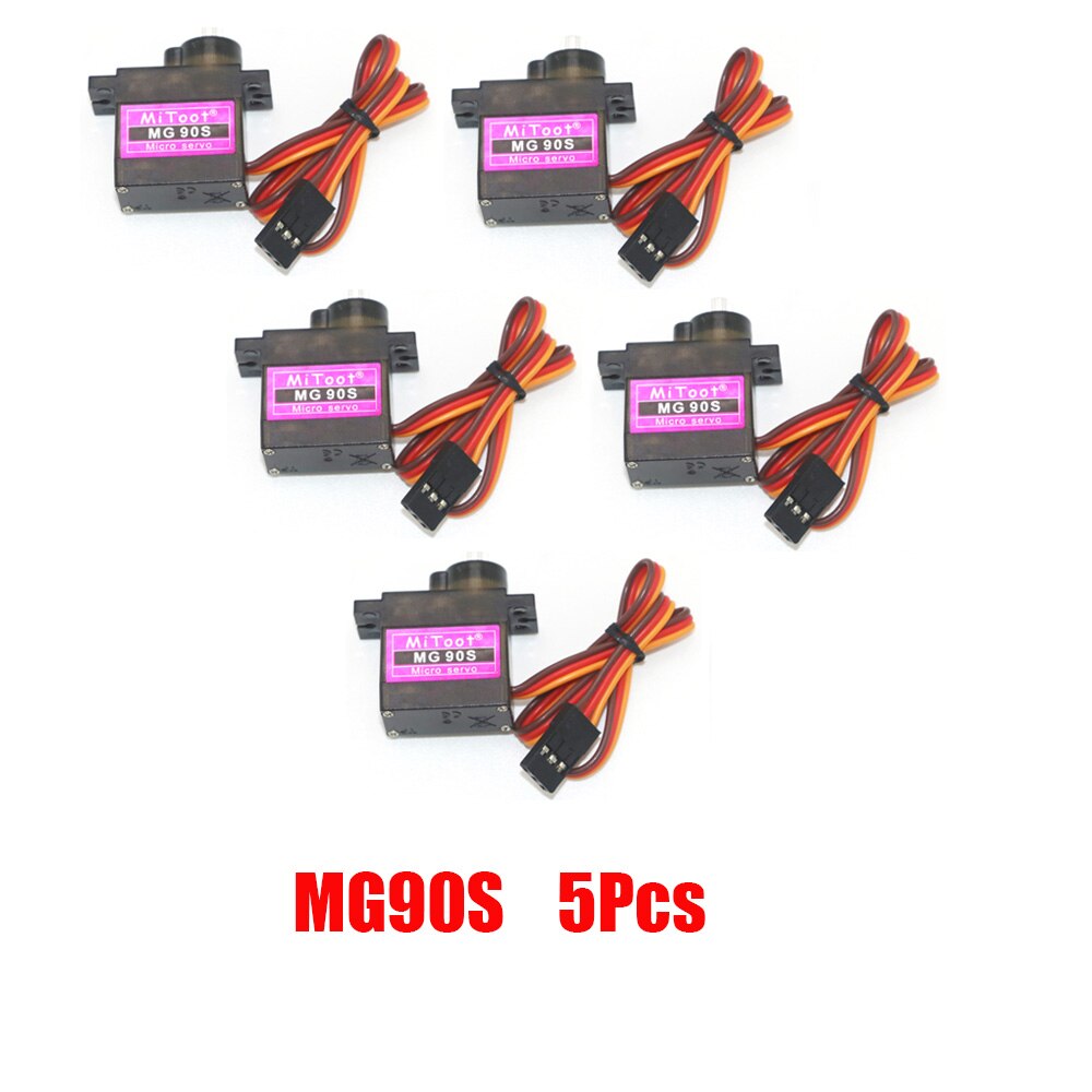 5/10 / 20szt MG90S Metal Gear Digital 9g Servo SG90 do helikoptera Rc Plane Boat Car MG90 9G Trex 450 RC Robot Helikopter: Żółty
