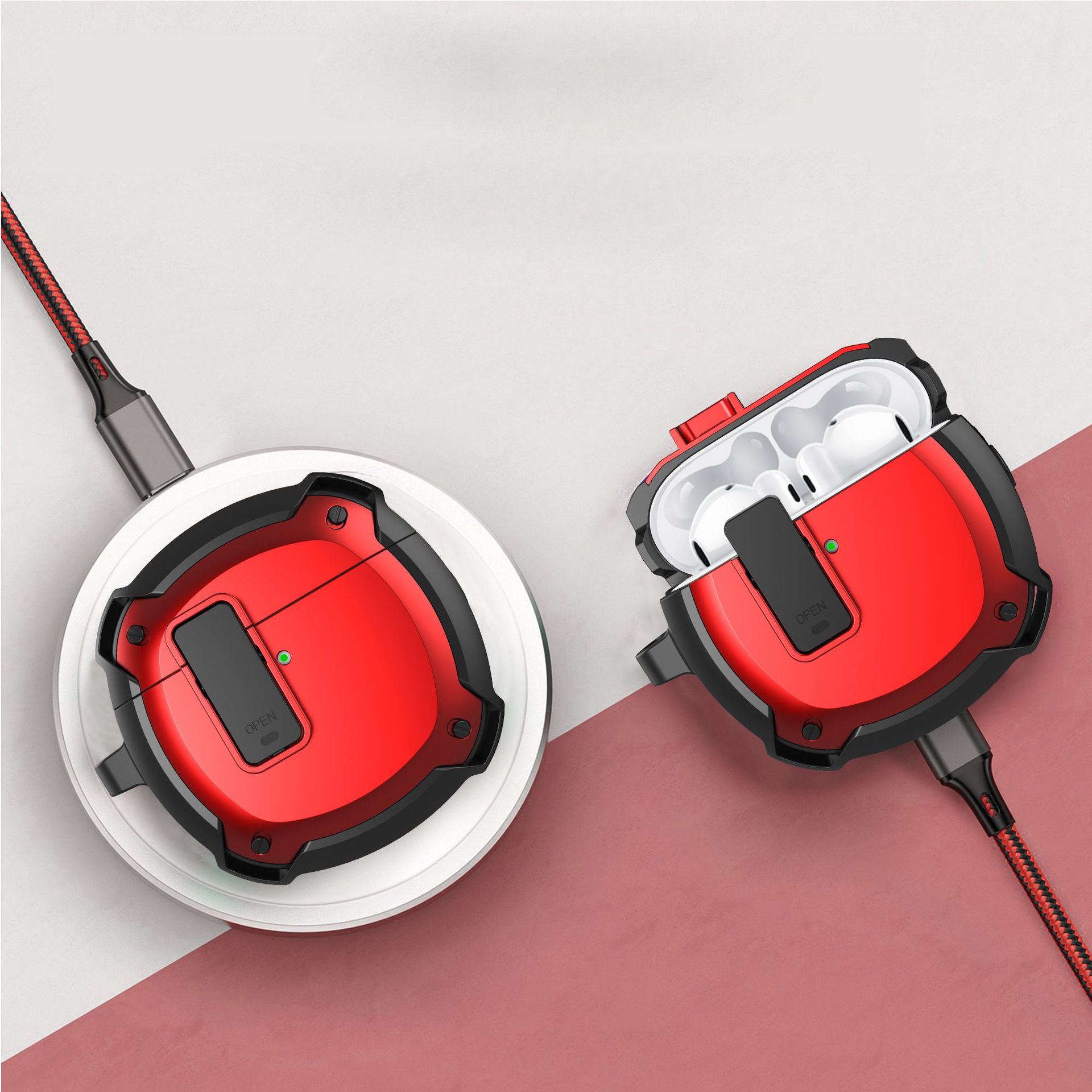 For Huawei Freebuds 4 Case Shockproof Earphone Protection Cover Shell Case For Huawei Free Buds 4E Charging Box With Hook