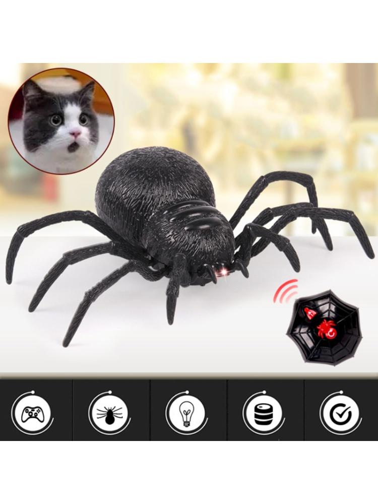 2 Channel RC Simulation Electric Spider Model Toy Halloween Spoof Scary Props 23GD
