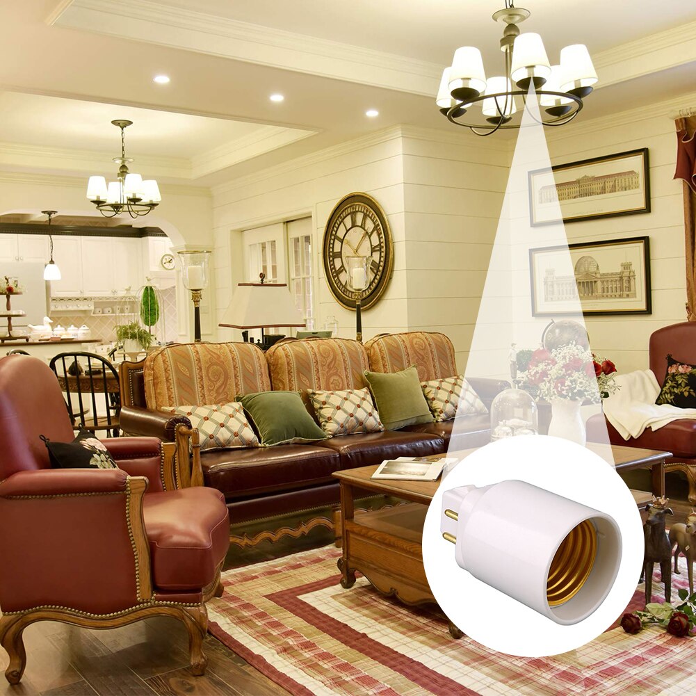 LED Light Lamp Adapter Fireproof Plastic Converter GX24Q-E27 Adapter Conversion Socket Light Bulb Adapter