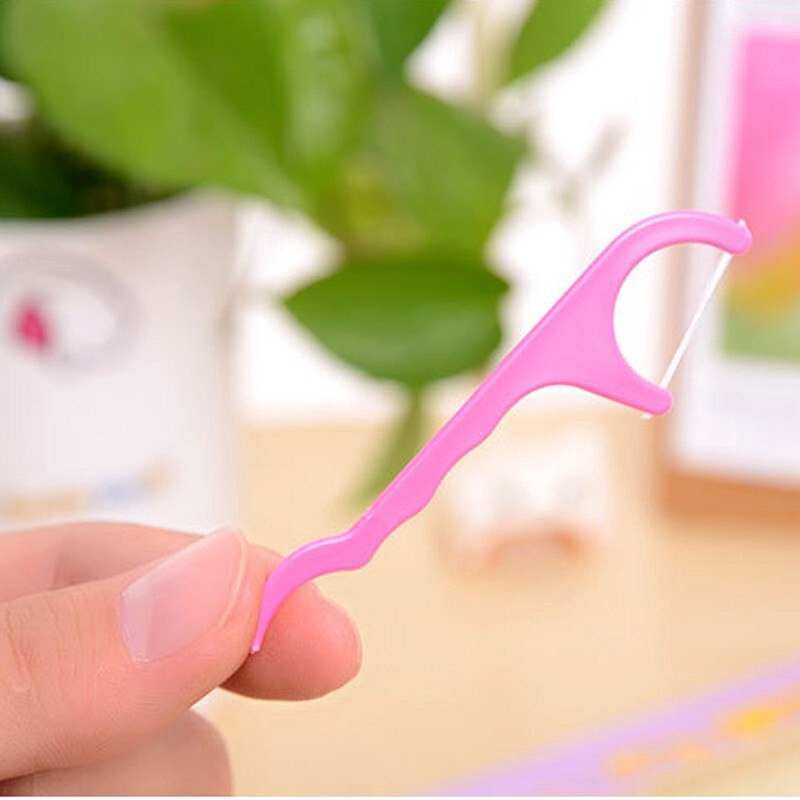 100 Pcs/Lot Disposable Dental Floss Picks Tooth Stick Interdental Brush Dental Flosser For Oral Care Gum and Teeth Cleaning Care