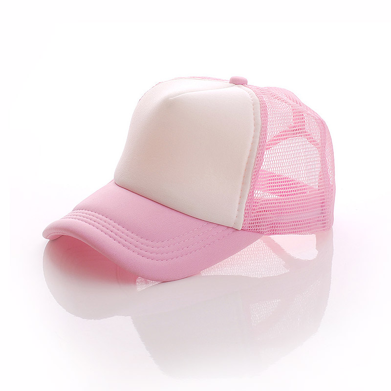 10pcs Sublimation Blank Colorful Polyester Mesh Cap Hat with Pink Grey Black Blue DIY Heat Press Printing Transfer: Pink