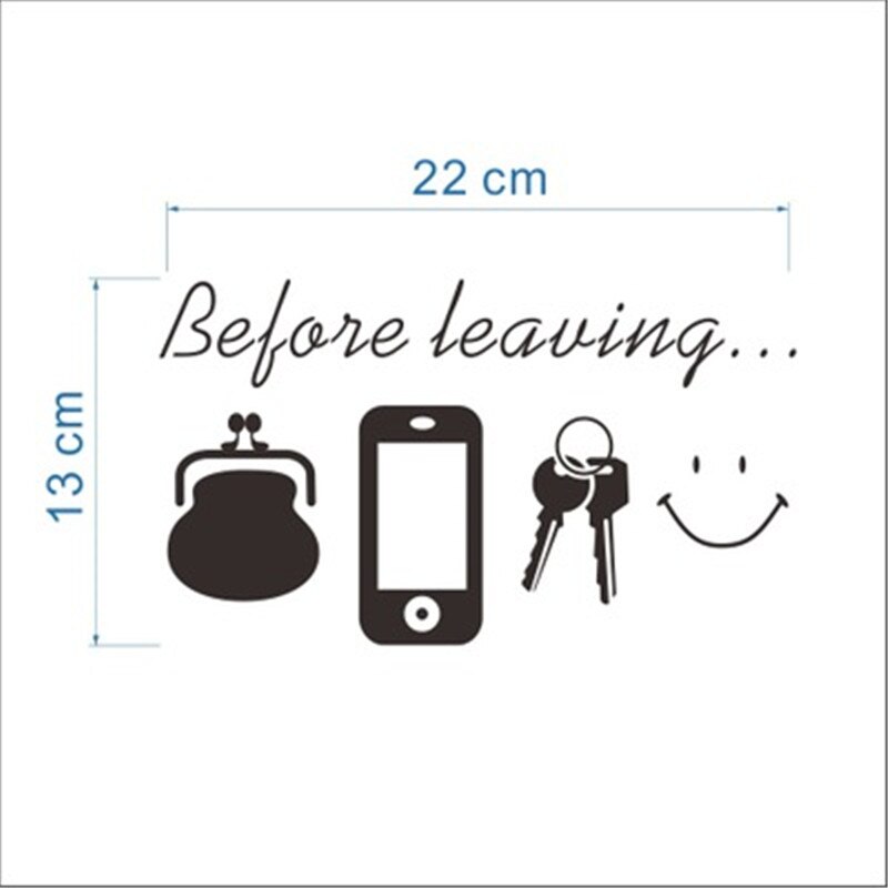 1 Set Before Leaving Reminder Quotes Wall Stickers Bedroom Living Room Door wall Decor for Daily Poster Mural
