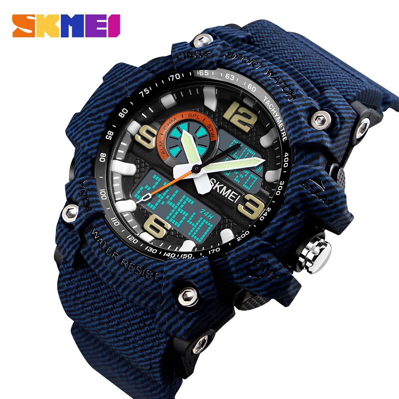 Skmei outdoor sporthorloge heren dames dual display digitaal polshorloge 3 tijd dames stopwatch waterdichte horloges reloj