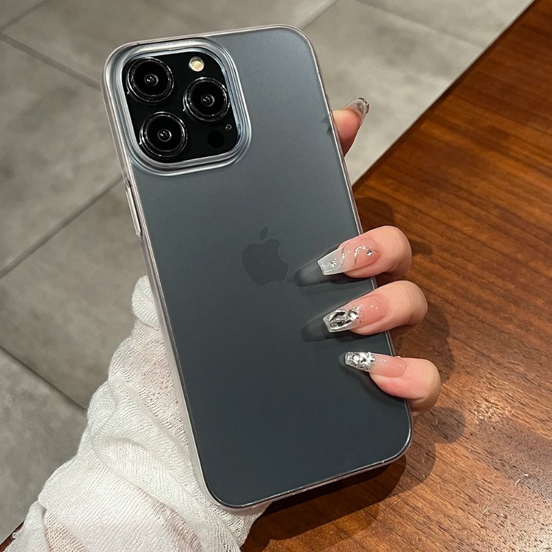 Matte Translucent Ultra Thin Phone Case For iPhone 14 15 Plus 11 12 13 Pro Max Hard Plastic PC Original Transparent Back Cover