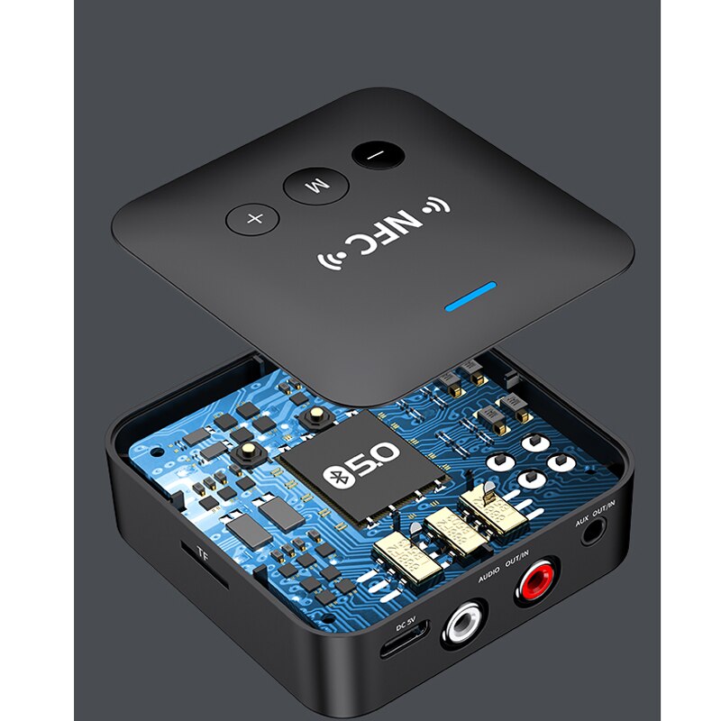 USB Bluetooth 5.3 Audio Receiver Adapter Wireless Stereo Music 3.5mm AUX R/L RCA Support U-Disk Playback For Desktop Speaker Amp - 44