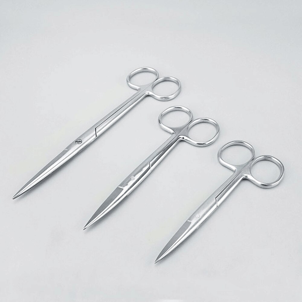 Tijeras de acero inoxidable herramientas de ayuda para laboratorio tijeras curvas tijeras rectas