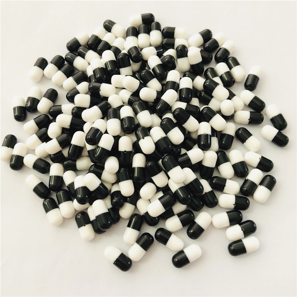 Hot DIY Pill żywiczne koraliki do kolczyków tworzenia biżuterii Multicolor 50 sztuk/partia 5*11.5mm z pół otworu: Black