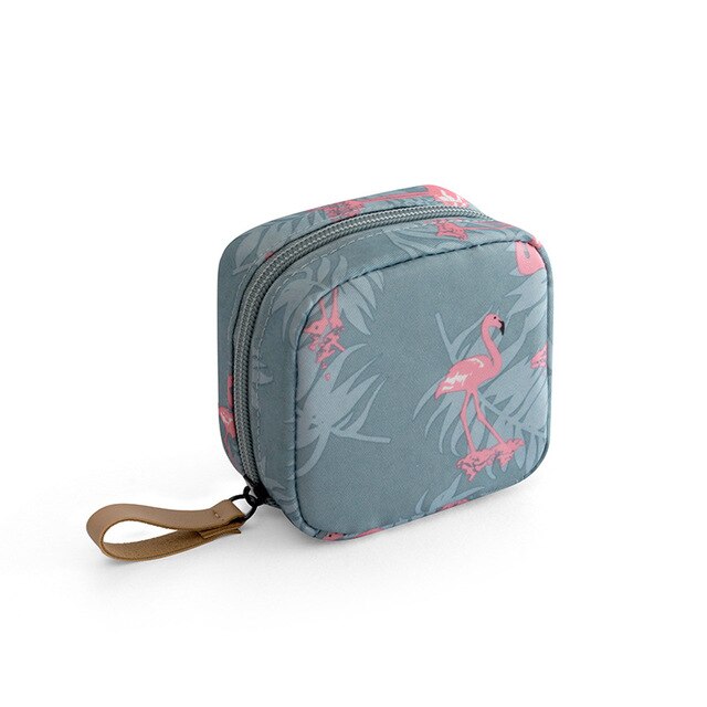 Kvinder kosmetik taske flamingo bærbar opbevaring læbestift makeup taske rejse makeup pose hygiejnebind pakke arrangør: Flamingokosmetisk taske