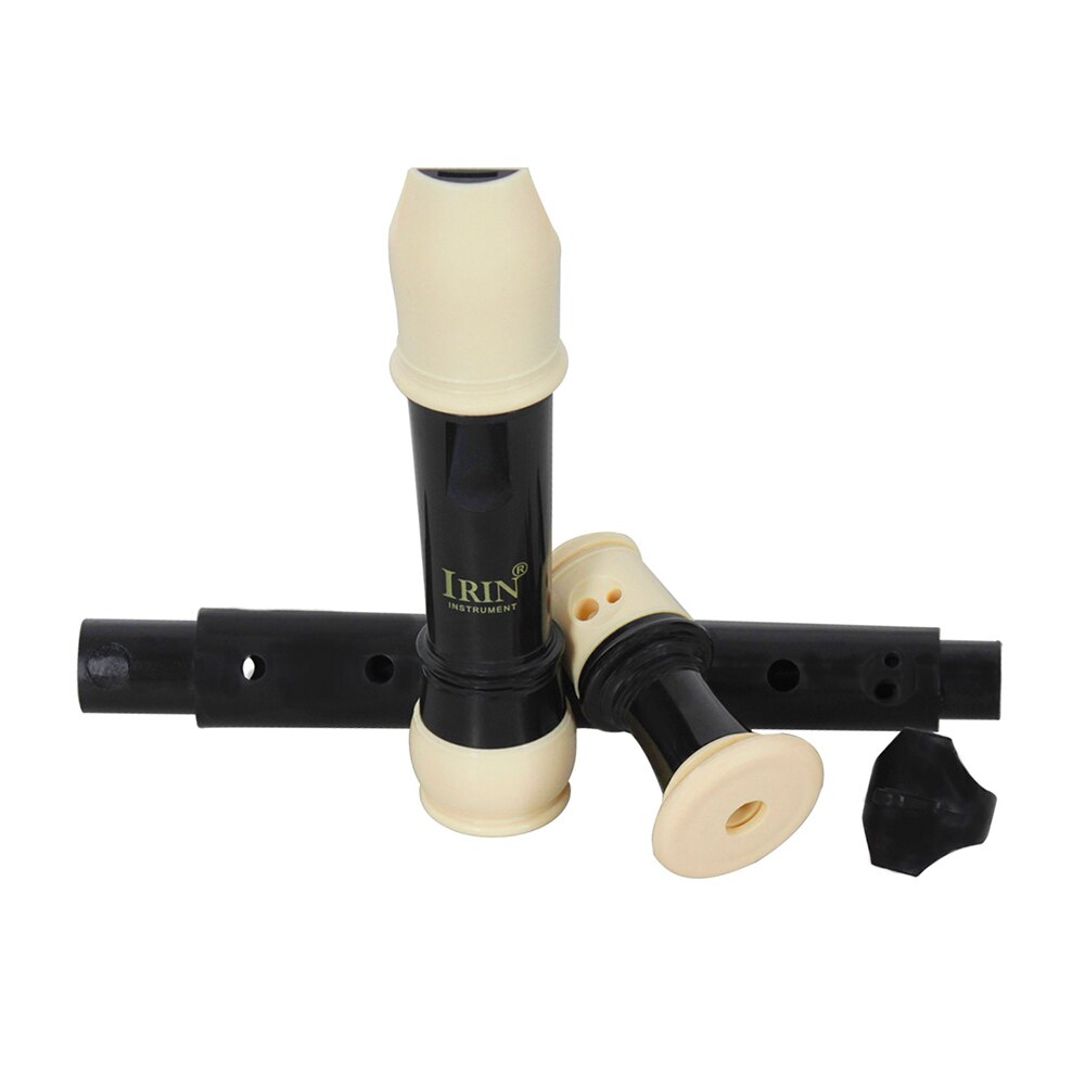 IRIN ABS Descant Recorder 8 Hole Baroque Style Recorders Instrument Detachable with Finger Rest and Carrying Bag Wood Instrument
