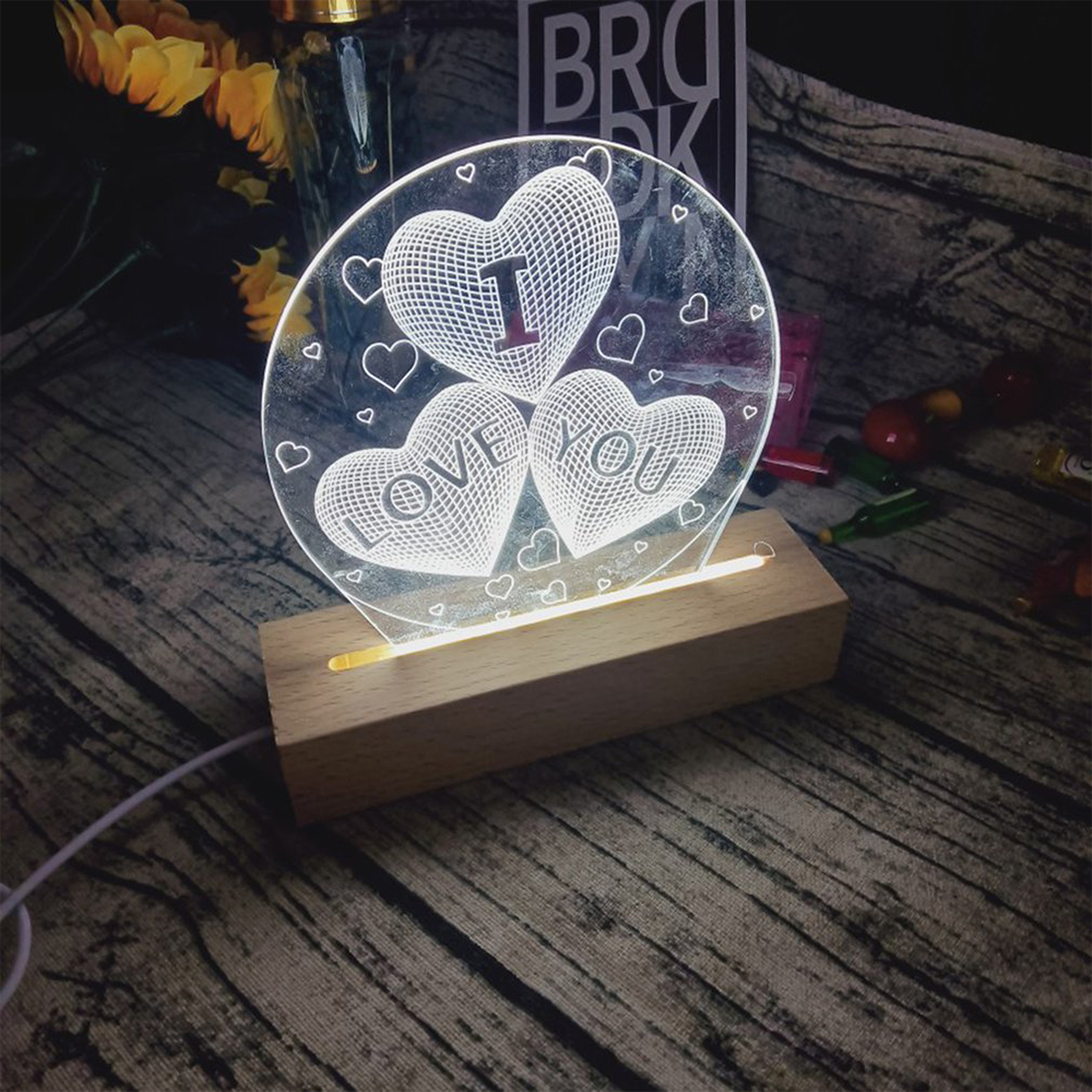 Rechteckiger LED-Sockel aus massivem Holz, leuchtende Basis für Harz, Buchstaben, Lampe, Glas, Harz, Kunst, Holz, Licht, Anzeige-Basis, Heimdekoration