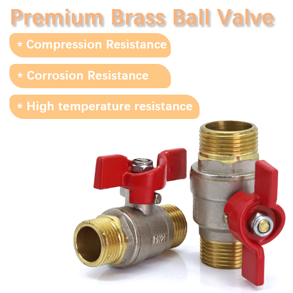 1/2" 3/4" 1" Brass Copper Ball Valve Fitting Replacement Coupling Adapter Connector Extender Garden Watering Durable Accessories