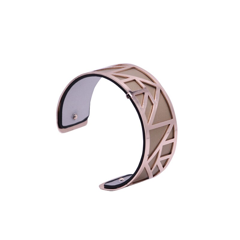 Pulsera de cuero de Argent para mujer, brazalete de Color oro rosa, pulseras intercambiables de Egipto: WZ0045