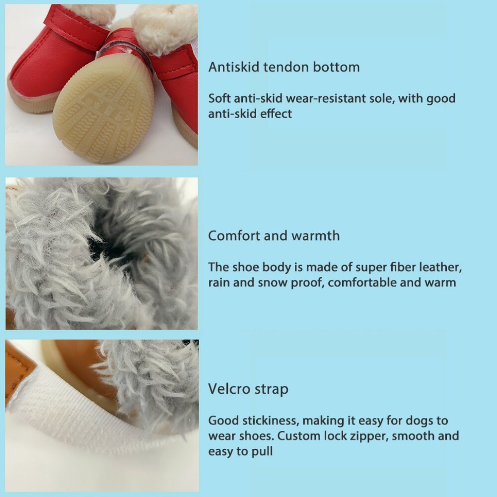 Winter Haustier Hund Schuhe Warme Leder Hund Schnee Stiefel Wasserdichte Chihuahua Mops Schuhe Für Kleine Hunde Katzen Haustier Liefert