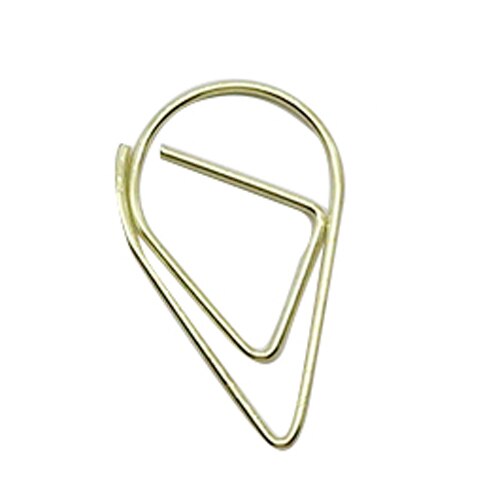 6 colors Mini Raindrop shape Metal Simple Bookmarks Photo Folder Beautiful Bookmarks Paper clip 600pcs/set: Gold