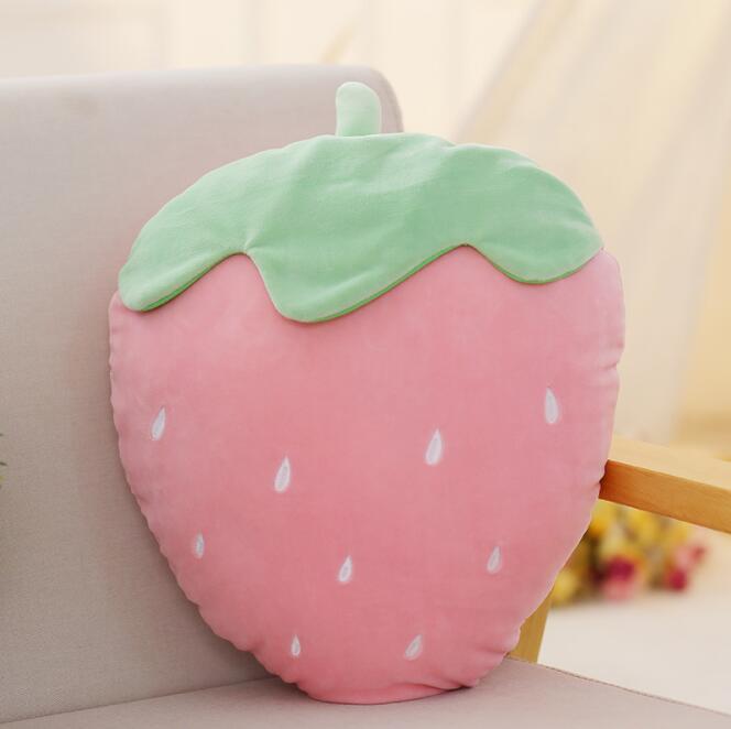 52cm Fruits Plush Plant Toys Pineapple Cartoon Cute Stuffed Doll Banana Carrot Cushion Anti Stress Cushion Pillow Home Decorate: Strawberry