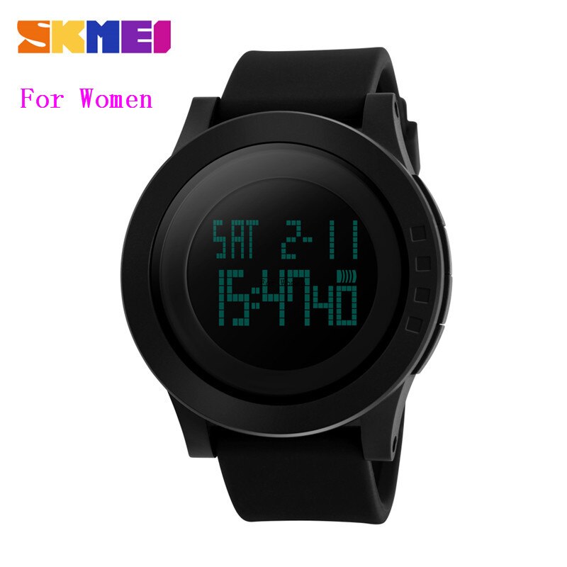 SKMEI décontracté femmes montres Sport montres LED étanche montre numérique femmes montres femme montre-bracelet Sport: All Black