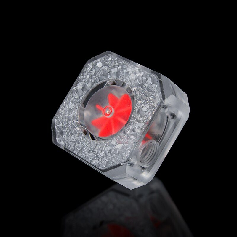 Syscooling Ice crystal water cooling flow meter with 5 V RGB light G1/4 thread liquid flow indicator