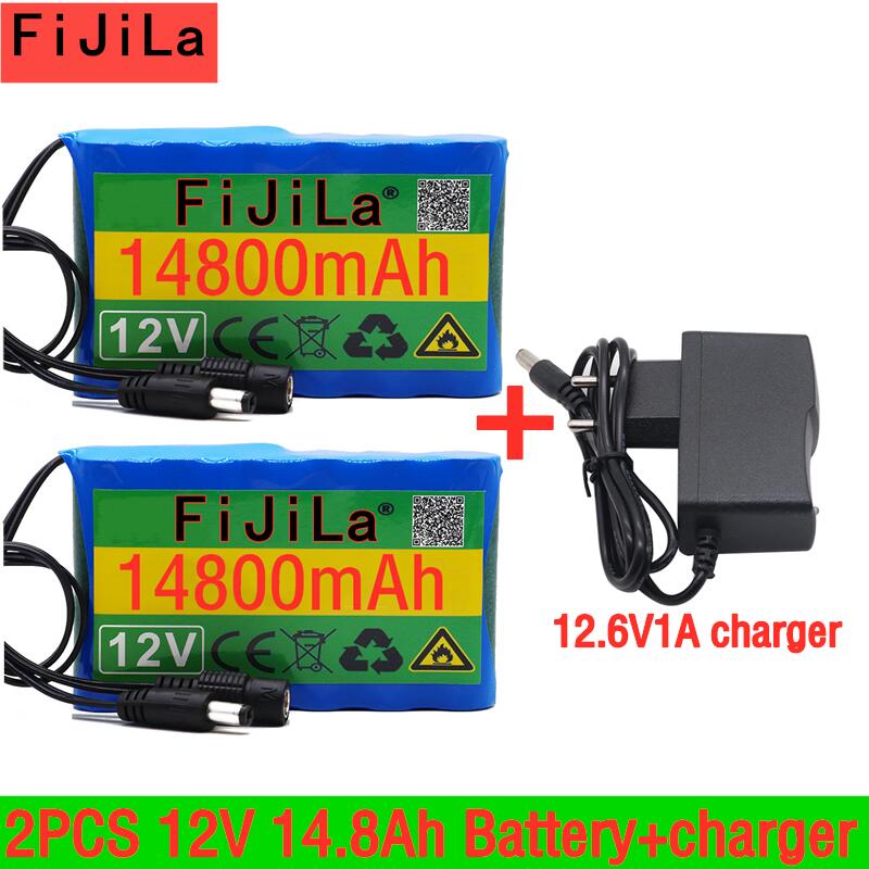 100% Originele 12V Batterij 14.8Ah 18650 Oplaadbare Lithium Ion Batterij Capaciteit Dc 12V 14800Mah Cctv cam Monitor