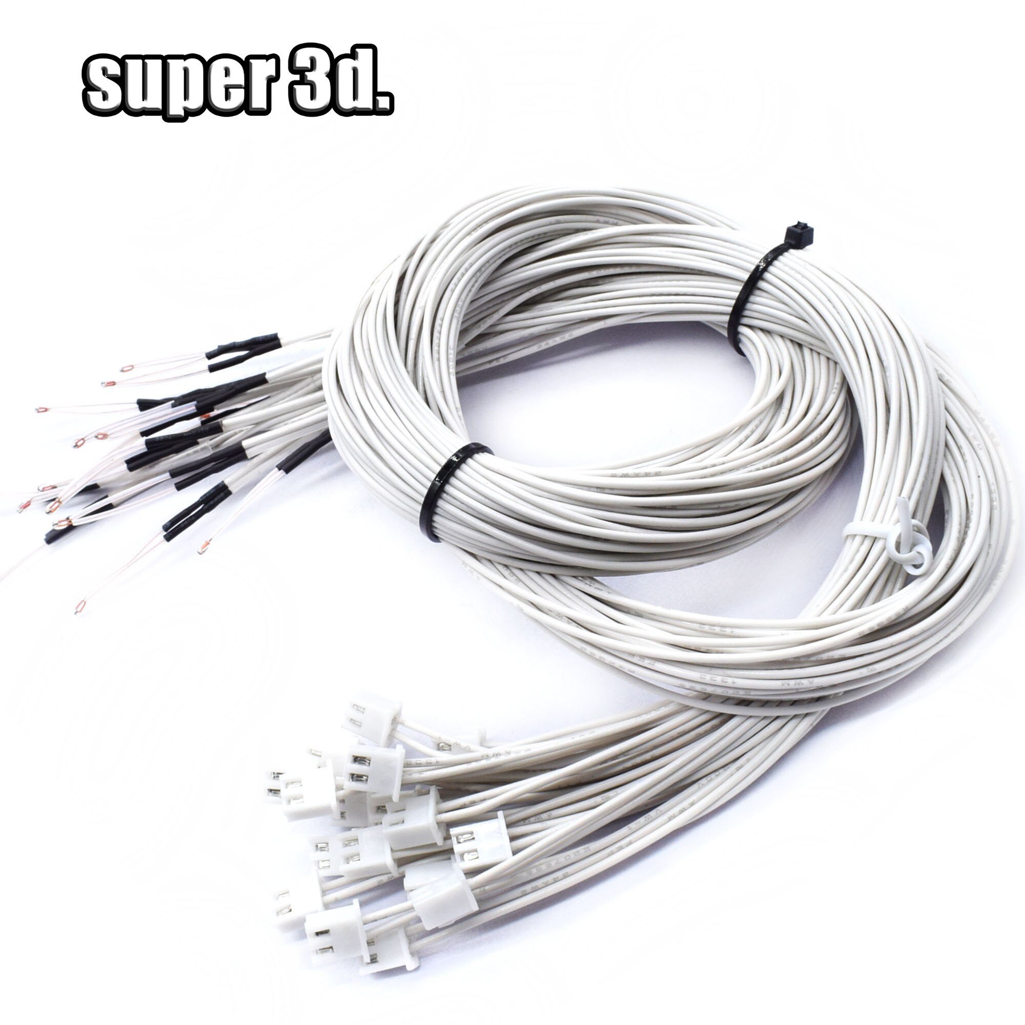 3D Printer parts Thermistor NTC Temperature Sensor 3950 1% line100&150cm 100K with XH2.54 White Terminal 2P connector terminal