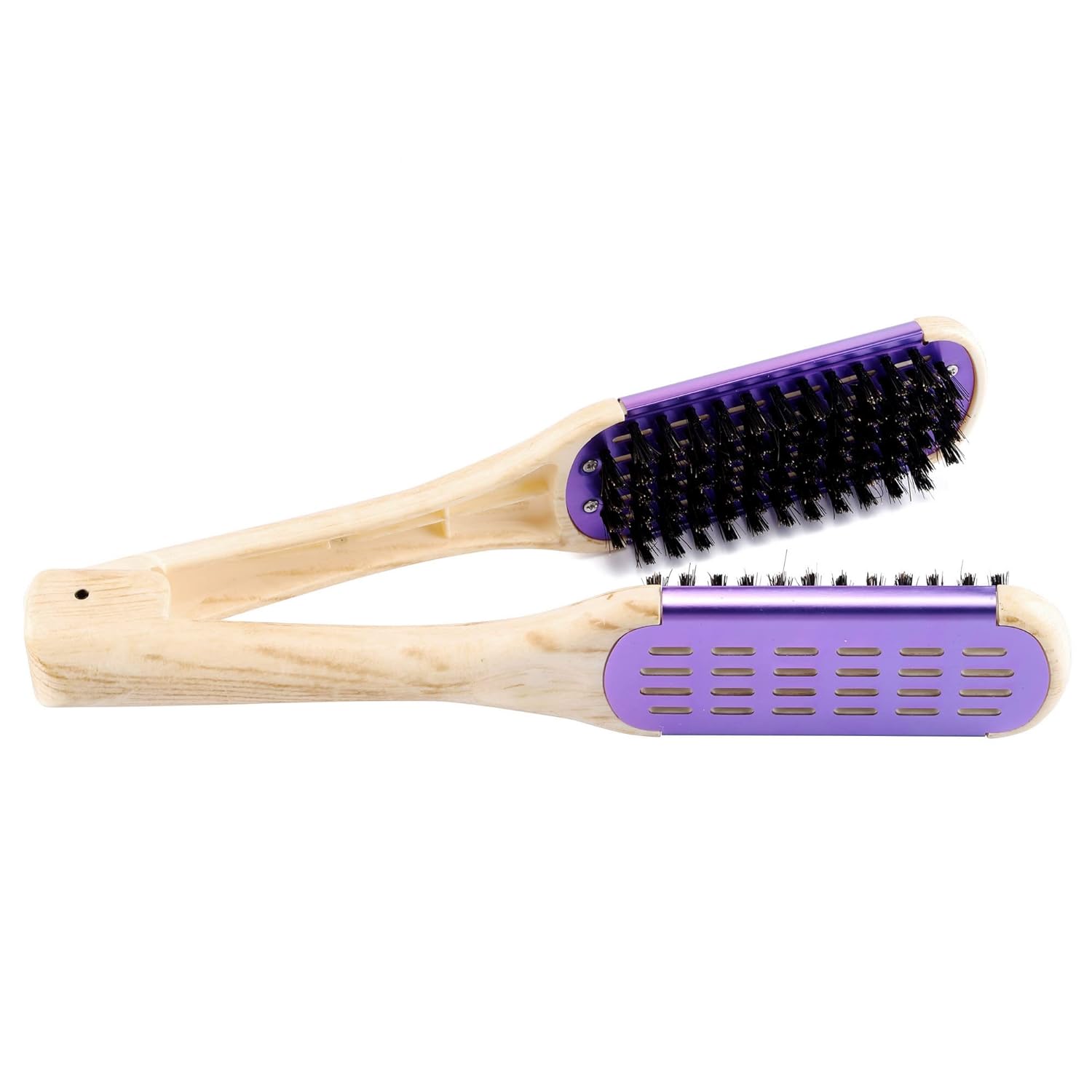 Doppelseitige Haar bürste Kamm glätter Holzgriff Beruf elle V-förmige Bürsten klemme für Reise Frisur Salon nach Hause