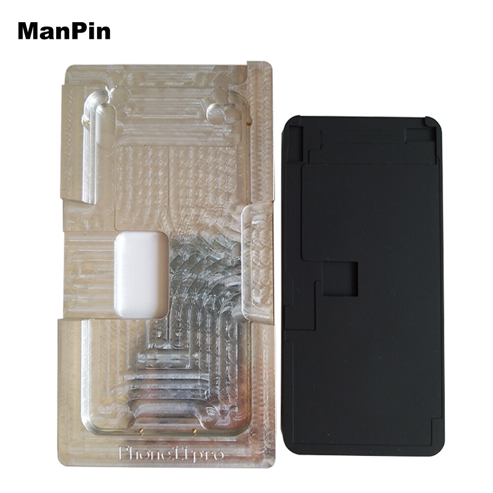 Molde de Metal para alineación de pantalla LCD para iPhone 11Pro Max 11 XS XR Cable flexible No doblado OCA almohadilla de goma laminada para reparación de teléfono móvil