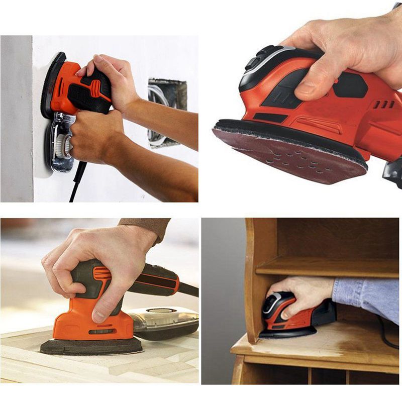 Sanding Sheets 60 80 120 150 220 Grit Sandpaper Assortment by - Hook and Loop Mouse Detail Palm Sander Paper, 12 Holes, Pack of