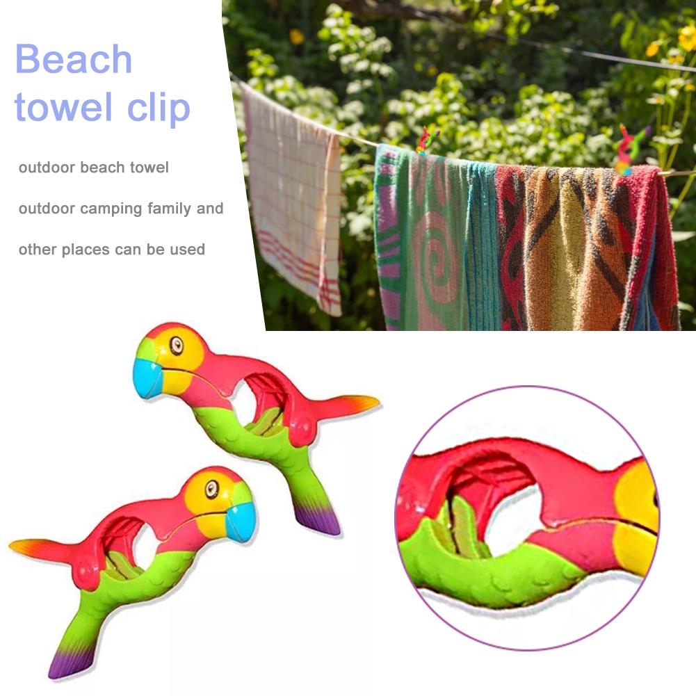 2 stk tøjklemme håndklæde clips papegøje fugl plast strand tøj klip quilt sokker bøjle clips forhindre vind tøjklemme tørrestativ