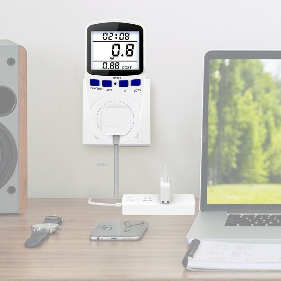 EU FR BR Plug Socket Digital Wattmeter Meter Power Consumption Watt Energy Meter KWh AC 220V 110V Electricity Analyzers Monitors