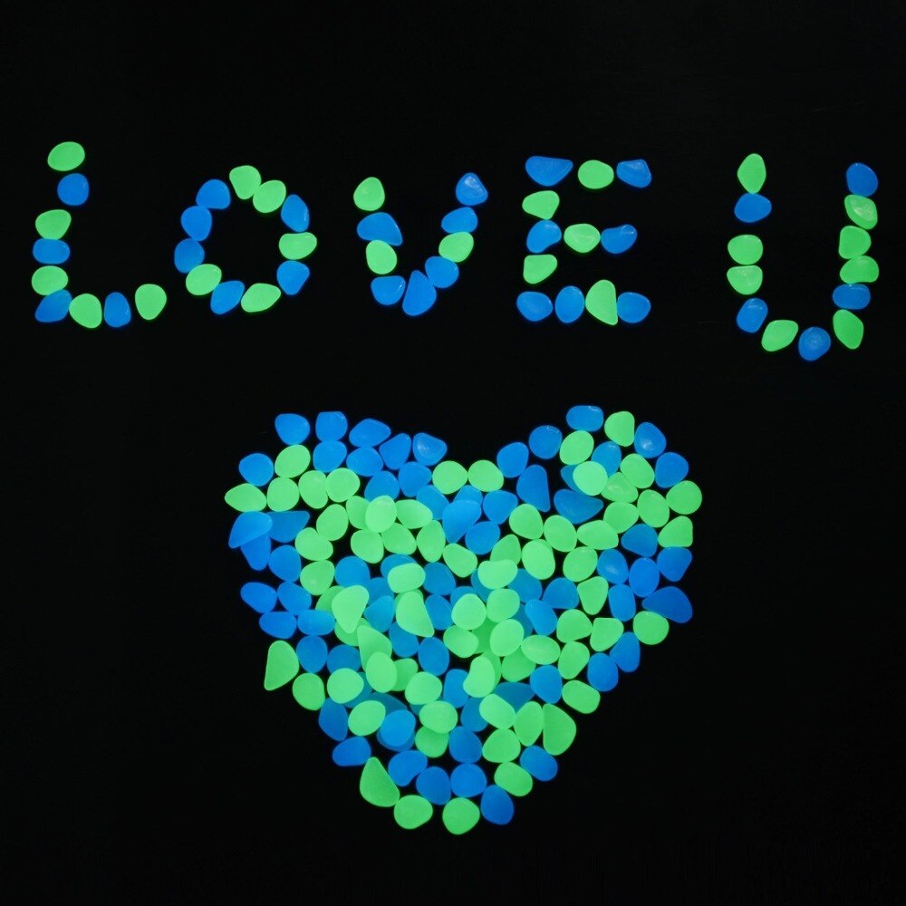 100 stuks glow in the dark tuinkiezels, lichtgevende stenen, stenen voor looppaden, tuinpaden, patio's, gazons, tuindecoratie, lichtgevende stenen