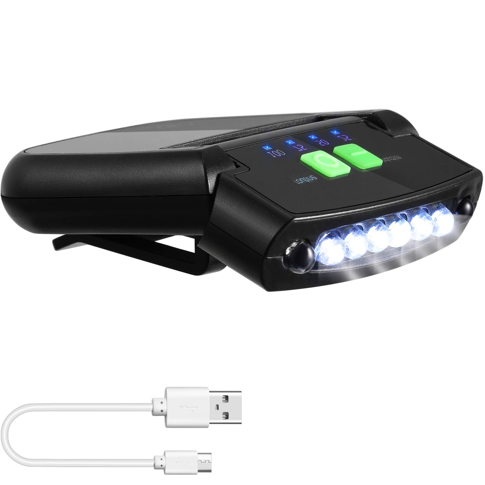 Latarka LED z klipsem na czapce Latarka z klipsem na USB Wodoodporna, bardzo jasna latarka na kapelusz bez użycia rąk: Czerwony