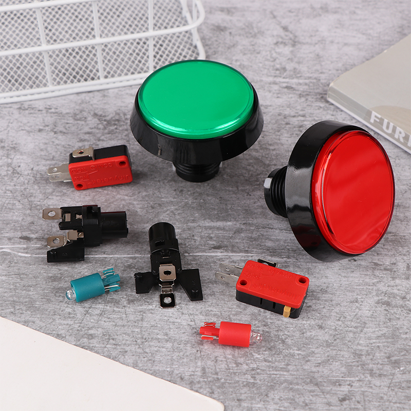 Arkade-Geschmack, 60mm dc 12v große runde LED-tasten , 5- farbiger mikroschalter, automatischer zurücksetzen-knopf für Arkade-automaten