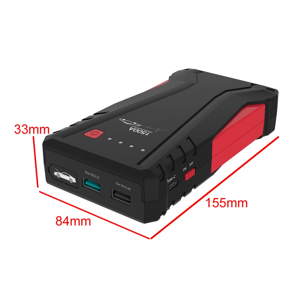 Super Power Car Jumper Starter 1500A Portable Car Battery Booster Charger 12V Starting Device For Petrol Diesel Auto Reboot Tool