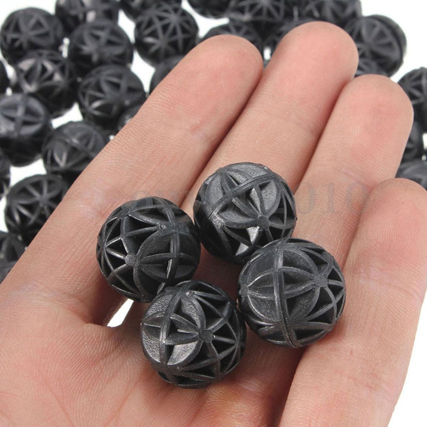 Esponja biológica de 16mm para filtro de pecera, bolas de Acuario, medios húmedos/secos, 50 Uds.