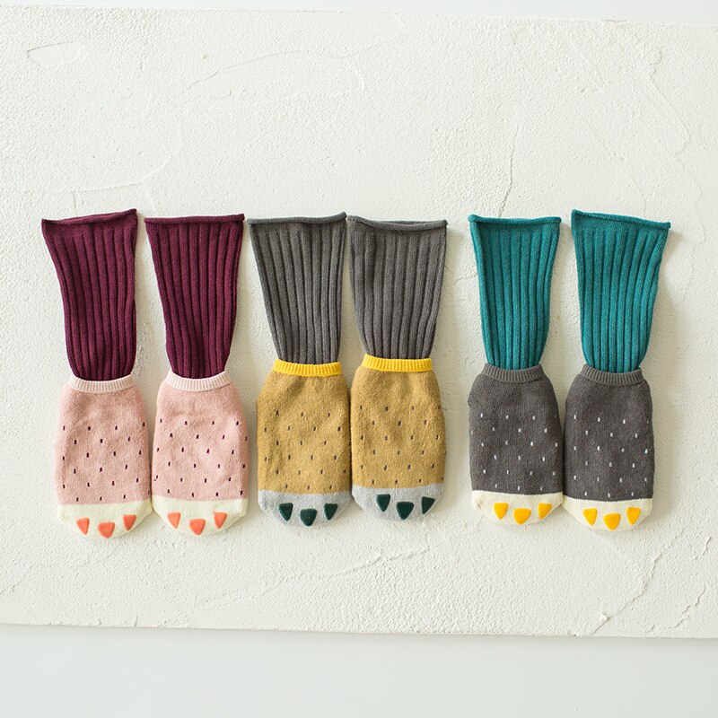 Baby Girl Knee High Socks Cute Lovely Cotton Stockings For Infant Toddler Winter Autumn Warm Socks Non Slip Stockings